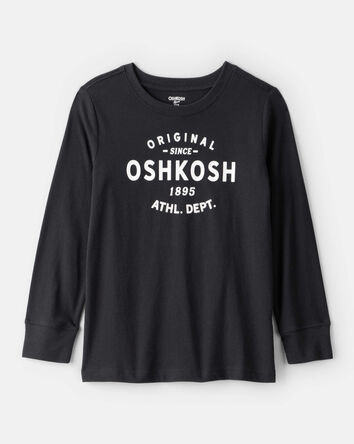 B&eacute;b&eacute; gar&ccedil;on - Chemise &agrave; manches longues en jersey avec logo OshKosh - Noir, 