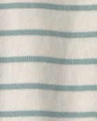 Tout-petit gar&ccedil;on - Ensemble 2 pi&egrave;ces haut &agrave; rayures en tricot et short avec coton biologique, image 4 sur 4 diapositives