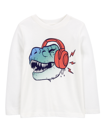 Toddler Music Dino Long-Sleeve Graphic Tee, 