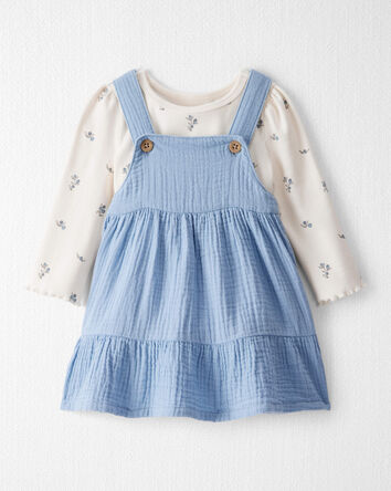 Bébé fille - Ensemble 2 pièces combinaison en coton biologique, 
