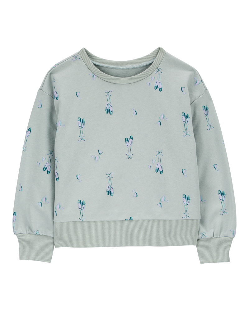 Baby Floral Crew Neck Cotton Pullover, image 1 of 3 slides