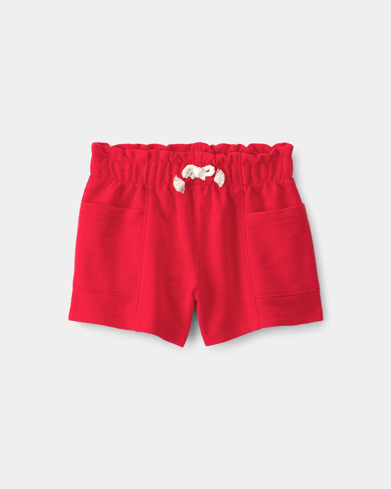 Toddler Girl French Terry Shorts - Red, image 1 of 4 slides