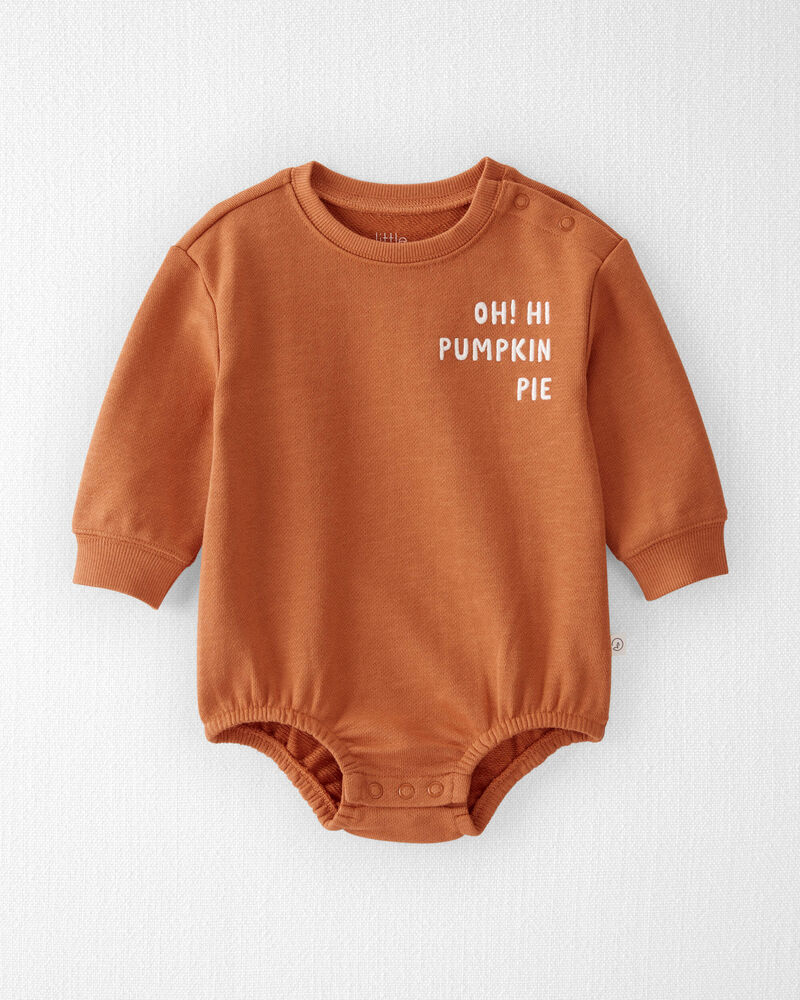 Baby Organic Cotton Pumpkin Pie Bubble Bodysuit, image 1 of 5 slides