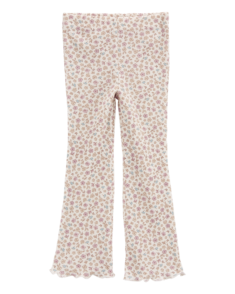Toddler Floral Thermal Flare Pants, image 3 of 6 slides