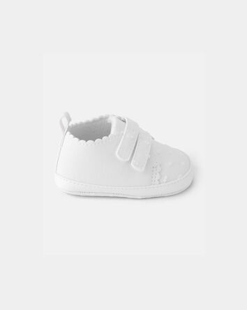 Baby Girl Swiss Dot Casual Shoes - White, 