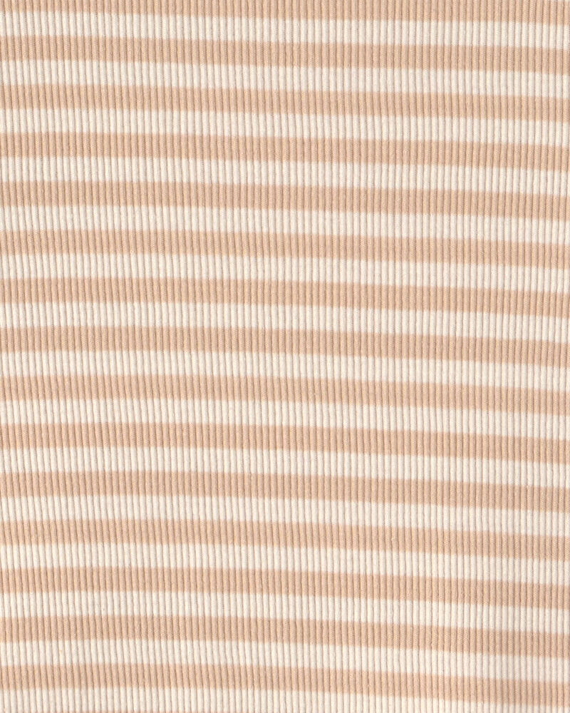 Girls Striped Long-Sleeve Top - Brown/Ivory, image 2 of 3 slides