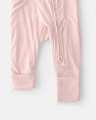 Baby Girl 2-Way Zip PurelySoft Sleeper - Light Pink, image 5 of 8 slides