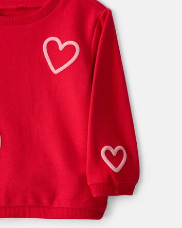 Baby Girl Valentine's Day 2-Piece Heart French Terry Tee & Pant Set - Red, 