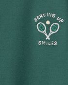 Baby Tennis Short-Sleeve Romper - Green, image 3 of 4 slides