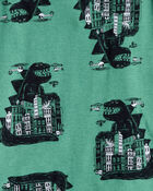 Boys Godzilla 100% Cotton  Loose Fit 4-Piece Pyjamas - Black/Green, image 3 of 4 slides