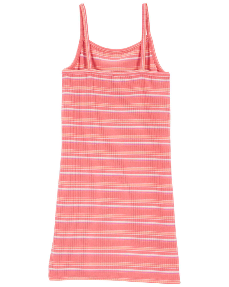 Orange Stripes 2-Piece 90s Inspired Ribbed Dress Set