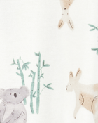 Baby Girl Kangaroo 2-Way Zip Cotton Sleeper pyjamas, image 2 of 3 slides