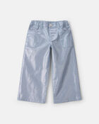 Toddler Girl Metallic Wide-Leg Pants - Silver, image 1 of 4 slides