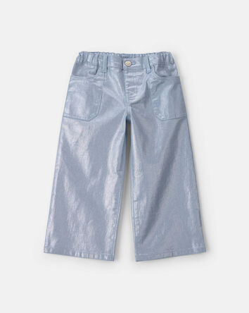Toddler Girl Metallic Wide-Leg Pants - Silver, 