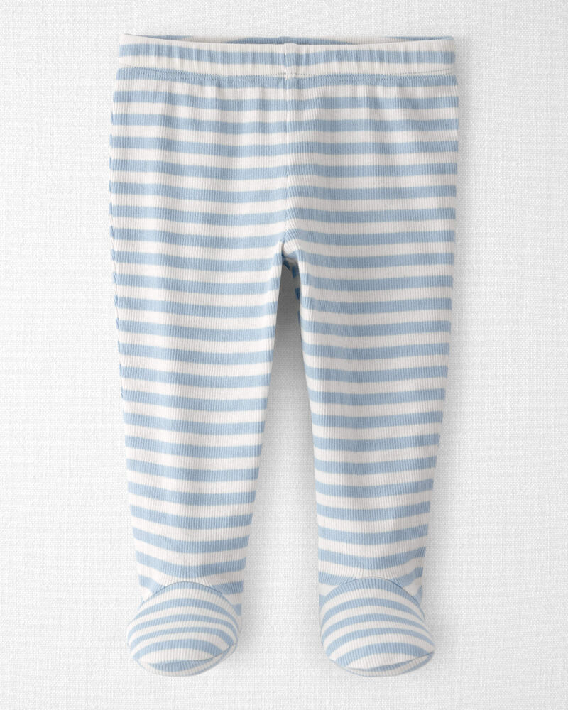 Baby Organic Cotton Striped Footed Pants, image 1 of 5 slides