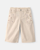 Baby Girl Floral Twill Pants - Cream, image 1 of 4 slides