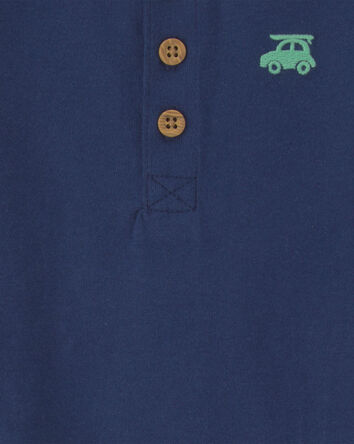 Baby Boy 2-Piece Car Striped Sleeveless Top & Short Set - Blue/Green, 