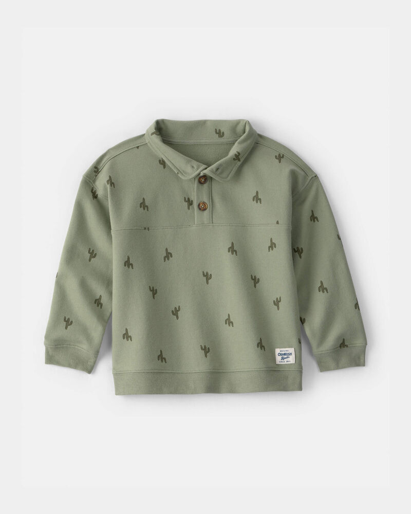 Tout-petit gar&ccedil;on - Chandail en jersey bouclette, cactus - Vert olive, image 1 sur 2 diapositives