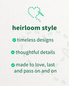 Heirloom style, timeless designs, thoughtful details, made to love, last and pass on and on