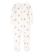 Bébé Pyjama 1 pièce à pieds PurelySoft imprimé de fleurs - Ivoire, image 1 sur 5 diapositives