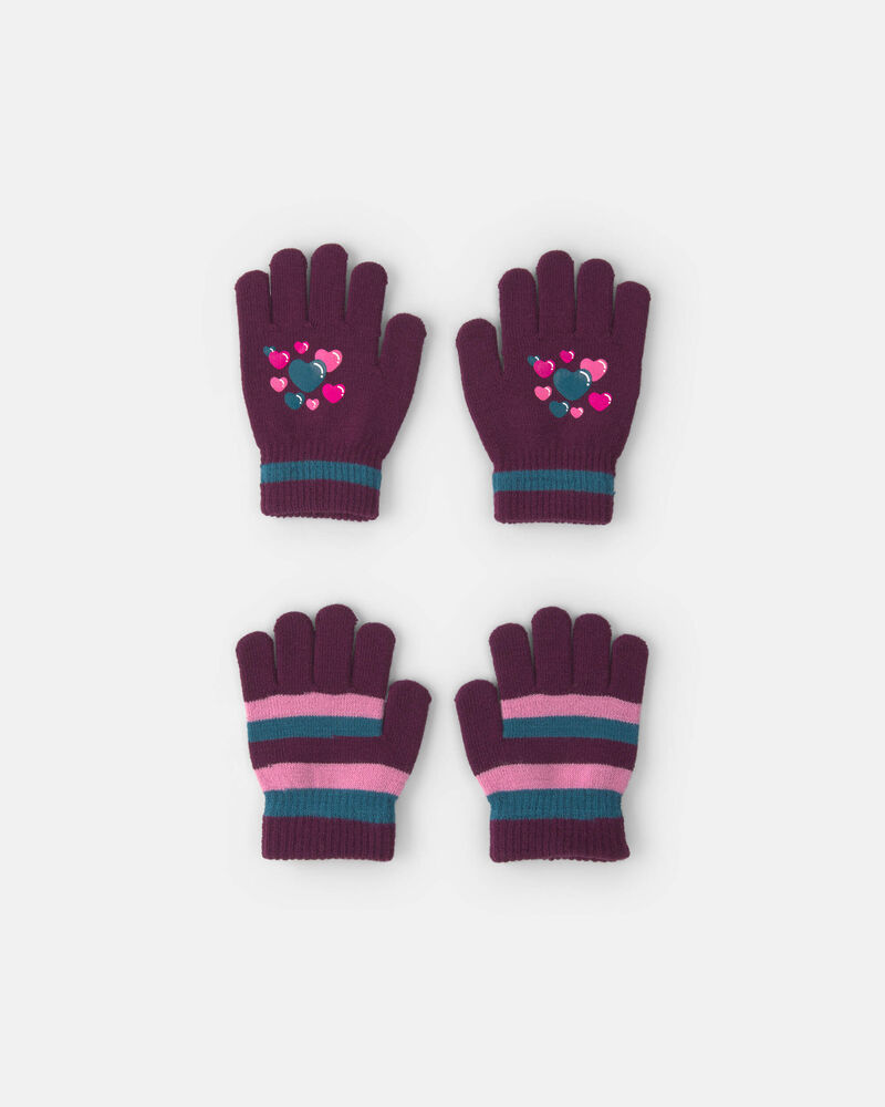 Girls Kombi 2pk Mini Gloves - Hearts, image 1 of 1 slides