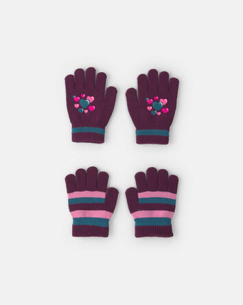 Girls Kombi 2pk Mini Gloves - Hearts, 