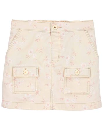 Floral Print Denim Skirt, 