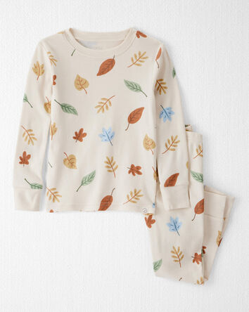 Toddler Organic Cotton Pyjamas in Autumn Leaves Print, 