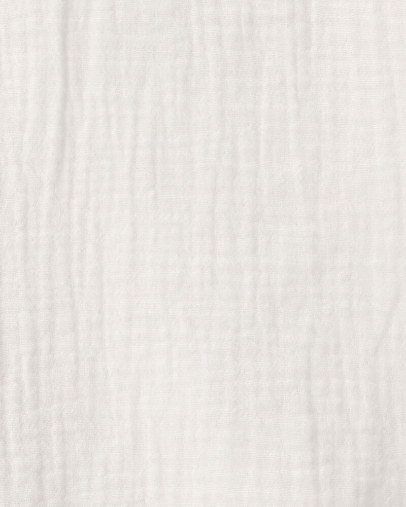 Boys 2-Piece Organic Cotton Gauze Short Set in Cream, image 5 of 7 slides