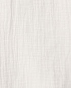 Boys 2-Piece Organic Cotton Gauze Short Set in Cream, image 5 of 7 slides