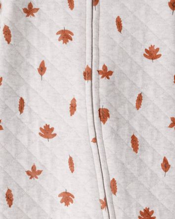 Baby Quilted Sleep & Play Pyjamas Made with Organic Cotton in Leaves Print, 