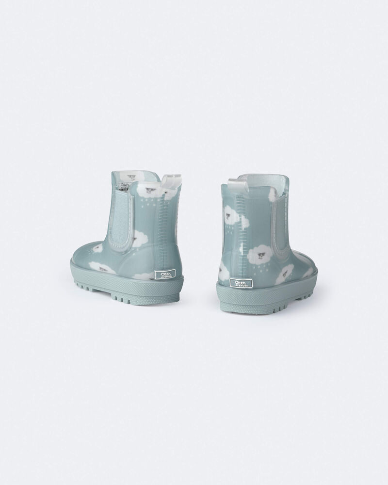 Toddler Rainboots in Rain Cloud Print - Pale Blue, image 3 of 3 slides