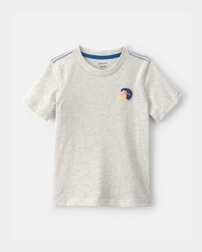 Tout-petit gar&ccedil;on - T-shirt &agrave; imprim&eacute; de surfeur - Gris, image 1 sur 3 diapositives