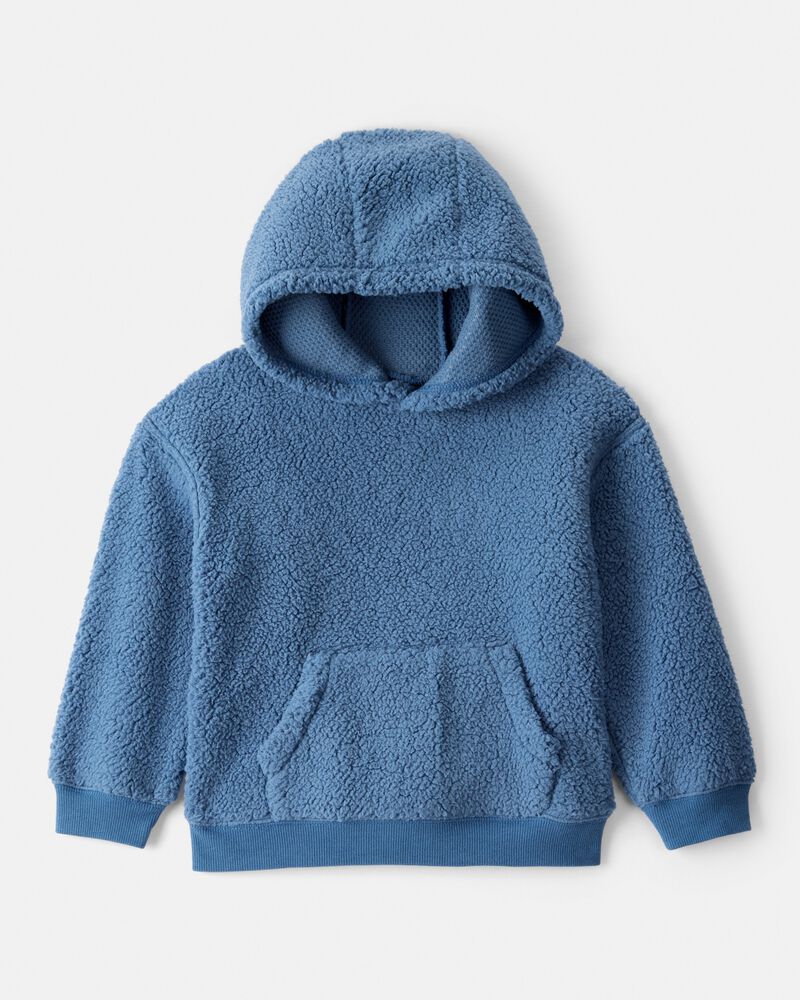 Toddler Boy Sherpa Long-Sleeve Hoodie - Blue, image 1 of 3 slides