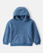 Toddler Boy Sherpa Long-Sleeve Hoodie - Blue, image 1 of 3 slides