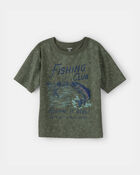 Gar&ccedil;ons - T-shirt imprim&eacute; de club de p&ecirc;che - Vert olive, image 1 sur 2 diapositives