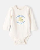 Baby Boy Aunts Favourite Cotton Long-Sleeve Graphic Bodysuit - White, image 1 of 3 slides