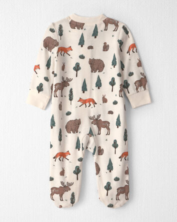 B&eacute;b&eacute; - Grenouill&egrave;re en coton biologique &agrave; motif Animaux de la for&ecirc;t, 