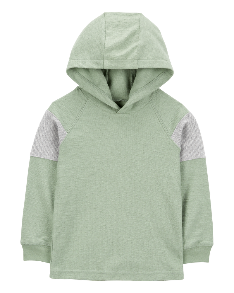 Toddler Colourblock Cotton Blend Long-Sleeve Tee - Green, image 1 of 3 slides