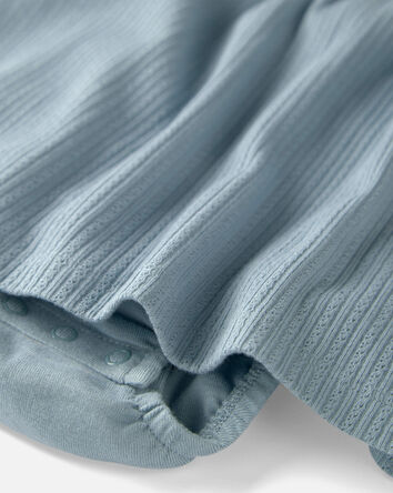 Baby Girl Pointelle Bodysuit Dress Made with Organic Cotton, 