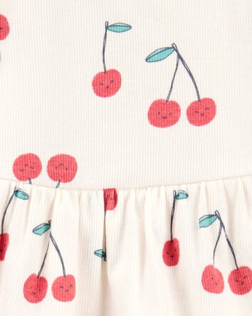 Baby 2-Piece Cherry Peplum Bodysuit Pant Set, 