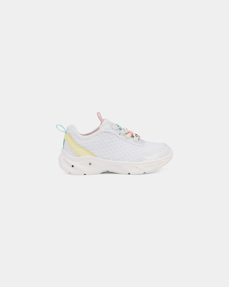 Tout-petit fille - Chaussures de sport &agrave; breloques sur les lacets - Blanc, image 8 sur 12 diapositives