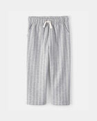 Toddler Striped French Terry Pants - Grey/White, image 1 of 4 slides