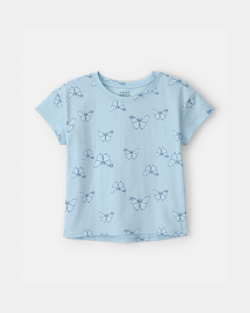 Filles - Haut &agrave; motif de papillons - Bleu, image 1 sur 2 diapositives