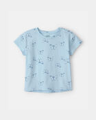 Filles - Haut &agrave; motif de papillons - Bleu, image 1 sur 2 diapositives