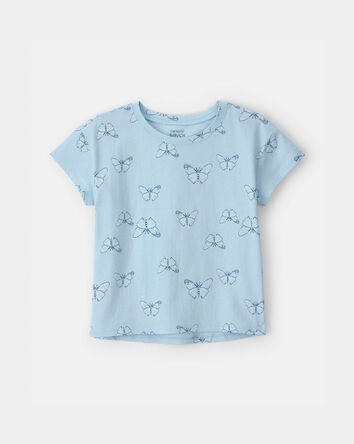 Filles - Haut &agrave; motif de papillons - Bleu, 