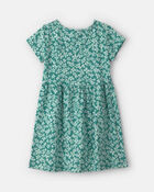 Filles - Robe &agrave; manches courtes, floral &ndash; Vert, image 2 sur 3 diapositives