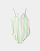 Toute-petit fille - Maillot de bain 1 pi&egrave;ce &agrave; rayures - Vert/Ivoire, image 2 sur 3 diapositives