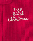 B&eacute;b&eacute; - Grenouill&egrave;re en coton isotherme &agrave; imprim&eacute; &laquo;My First Christmas&raquo; &ndash; Rouge, image 4 sur 4 diapositives
