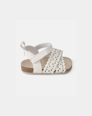 Baby Girl Floral Sandals - White, 